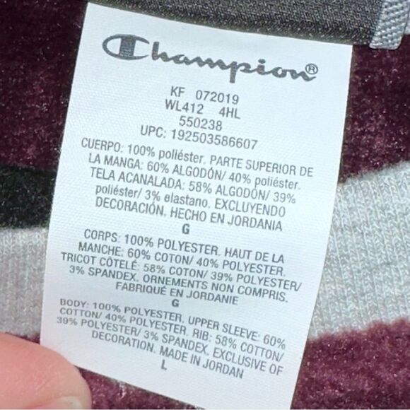 Champion Women's Super Fleece Faux Fur Piecing Crew‎ Sweatshirt Women's Size L - Picture 6 of 8